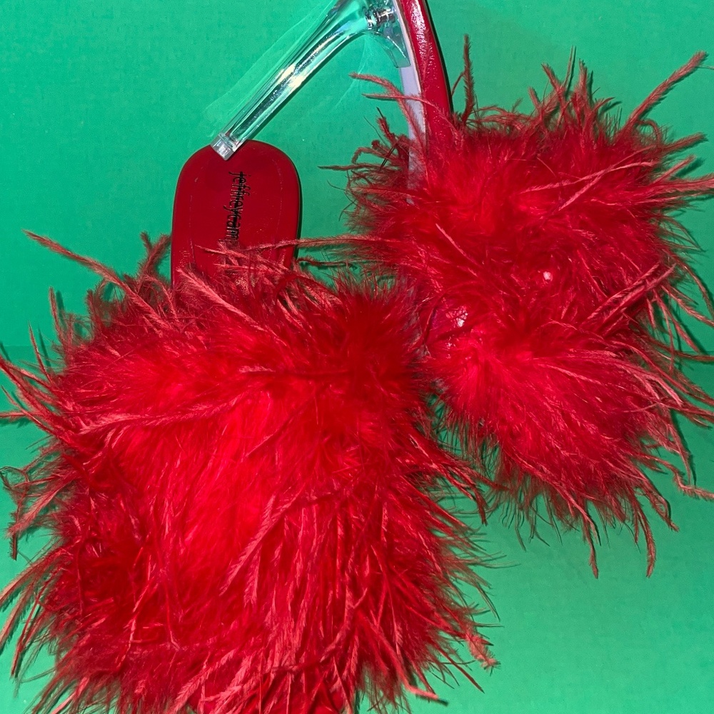 Jeffrey Campbell Red Feather Slide Heels